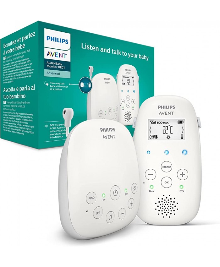 Philips Avent Écoute-bébé Audio avec Technologie DECT Son cristallin 100% privé 0 interférence Son limpide Veilleuse et berceuses Modèle SCD713 26 - B07F2CZJT2U