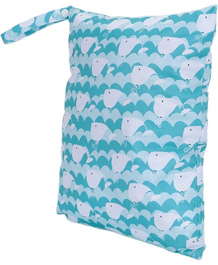 Sac à langer humide sac à langer en tissu pour bébé motif animal réutilisable léger et imperméable avec poignée pour un usage quotidienbéluga - B09HSMVLTGH