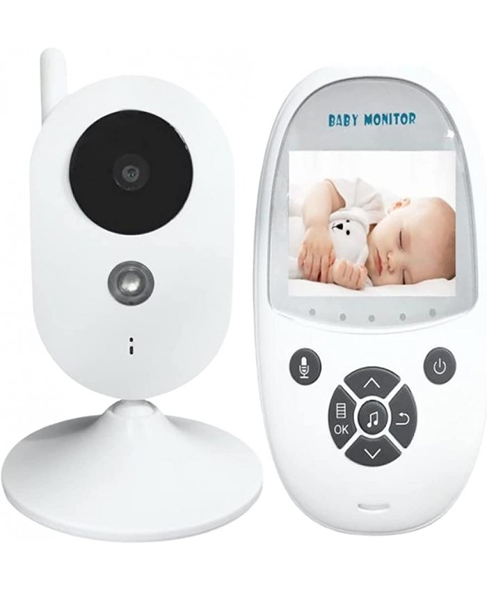 #9elu99 2 10,2 cm Fonction de vision nocturne vocale bidirectionnelle Notification de bébé Moniteur à distance Détection de température vidéo Baby Mo Blanc #9elu99 M - B0BH15X1694
