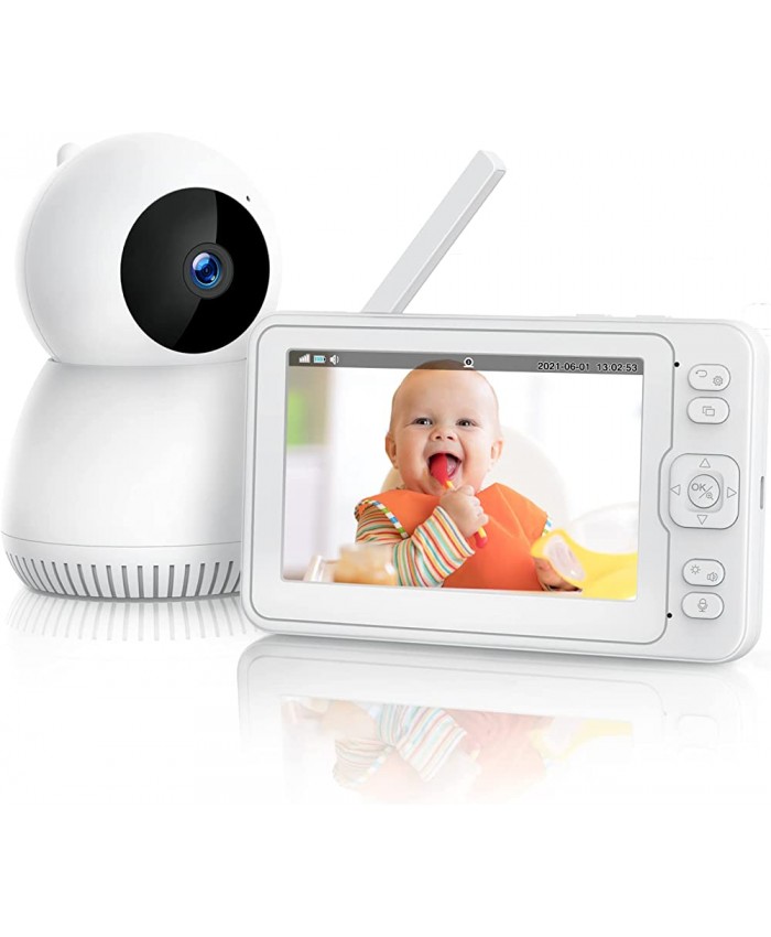 CAMWORLD Babyphone Camera Vidéo Moniteur Bébé avec LCD 5''1080P HD Camera Bebe Surveillance avec Mode VOX Vision Nocturne Conversation Audio Bidirectionnel Berceuses Baby Monitor Kits - B0BD89V21PE