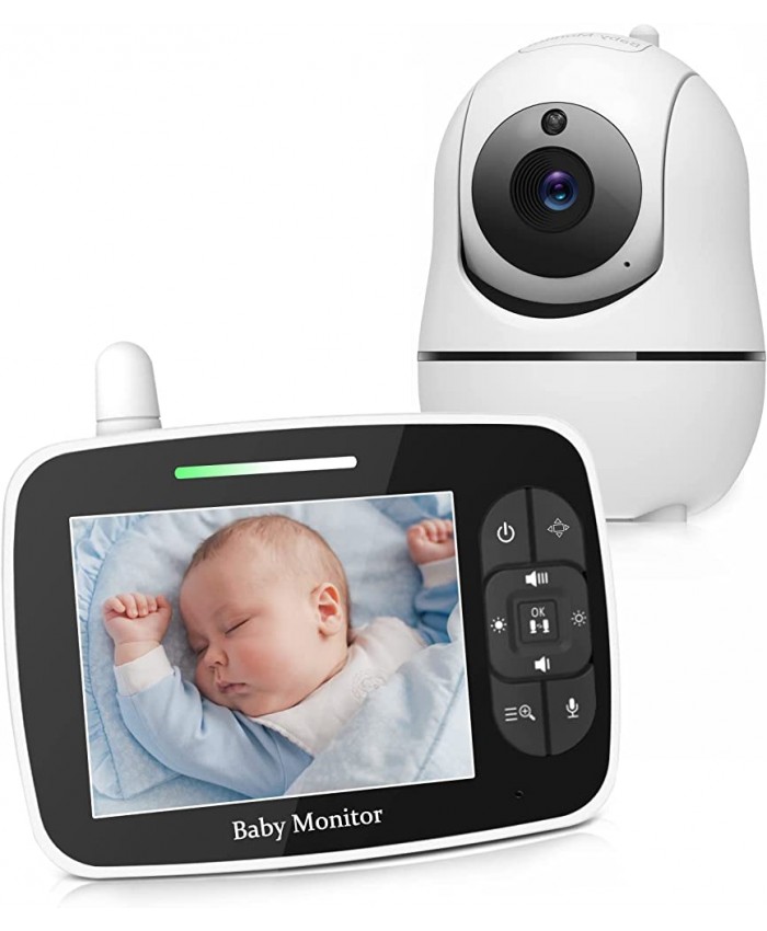 Danolt Babyphones Vidéo Camera Moniteur 3,5 Pouces Caméra de Surveillance pour Bébé 720P Vision Nocturne Communication Audio Bidirectionnelle Berceuses - B09KRJ6QDDJ