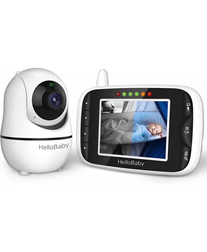 HelloBaby Babyphone Caméra Moniteur vidéo pour bébé avec caméra et Audio Conversation bidirectionnelle Moniteur pour bébé Vision Nocturne Infrarouge Mode VOX HB66 - B086JQSL3KE