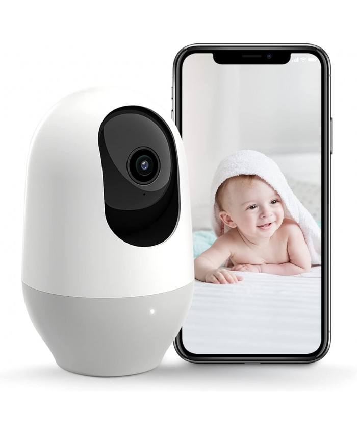 Nooie Babyphone Caméra intérieure WiFi pour chien Caméra IP sans fil 360 degrés Caméra de surveillance domestique 1080P Suivi de mouvement Vision nocturne Fonctionne avec Alexa Google - B09WHC1KD24