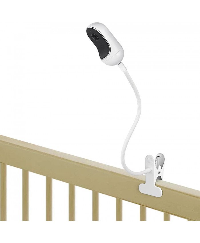 Support flexible à clip compatible avec Owlet Motorola et autres appareils photo bébé avec trou fileté 1 4 sans outils ni dommages au mur Blanc - B09CYVBBTLZ