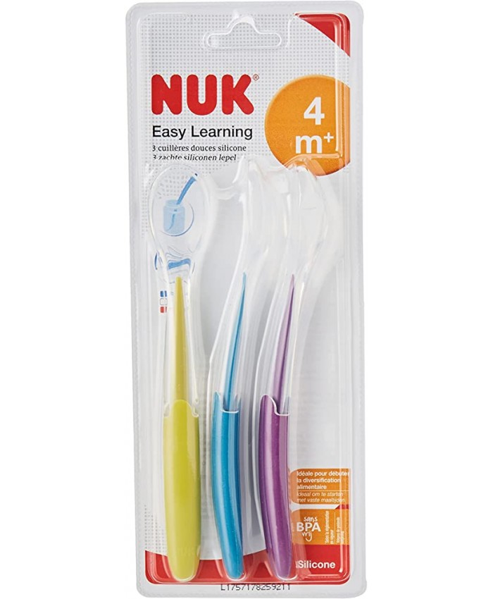 Nuk 80601714 Cuillères Douces Silicone Lot 3 - B00H8LBWRO9