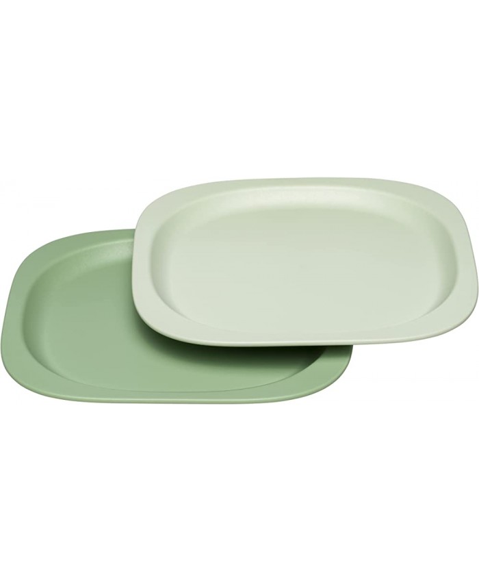 nip Eat Green Öko Bio Lot de 2 assiettes pour enfants sans mélamine ni BPA pour lave-vaisselle et micro-ondes Vert - B0BBW46PZYR