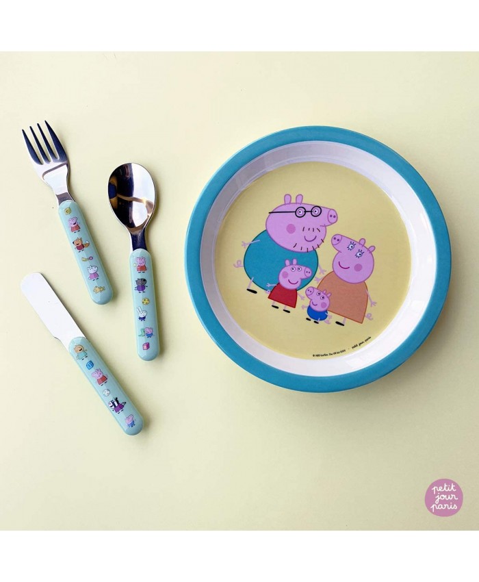 Petit Jour Paris PIBU6 Coffret Vaisselle d'Apprentissage Peppa Pig pour Apprendre à Manger Comme Un Grand - B07ZL9FNGL7