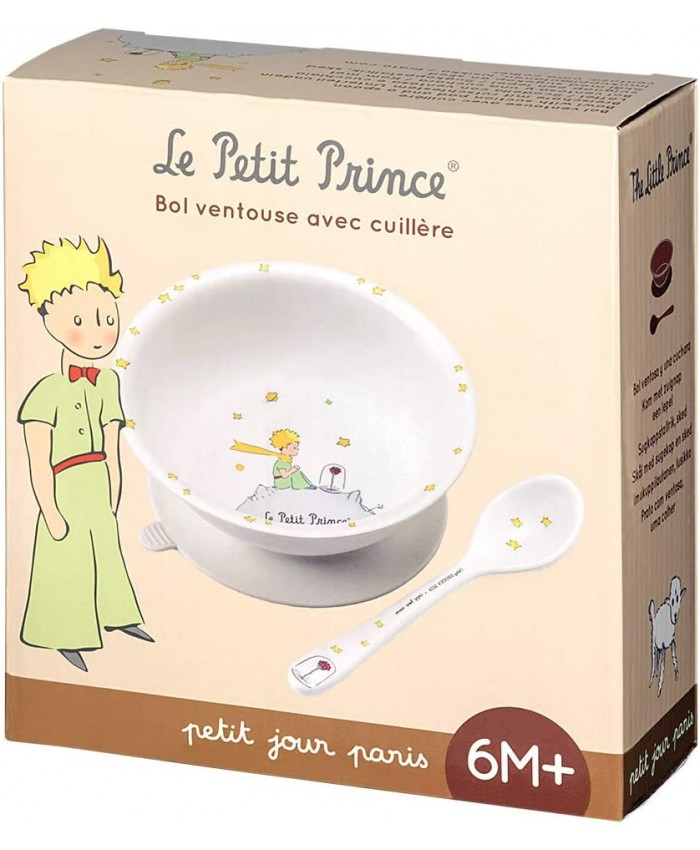 Petit Jour Paris PP702WP Coffret bol ventouse et cuillère blanc Le Petit Prince pour ne pas le renverser! - B0826LCMM7F