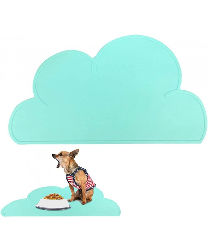 Set de table bol chats Tapis d'alimentation en silicone en forme de nuage pour plateau de nourriture pour animaux de compagnie avec bord anti-éclaboussures | Pet Feeding Food Mat Dog Cat Set Pomrone - B0BHZ6DP23P