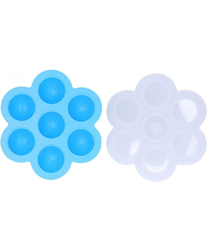 Boîte de complément Alimentaire pour bébé Bleu Ciel à 7 grilles Récipient de Stockage des Aliments en Silicone avec Couvercle pour bébé Facile à Nettoyer - B0BM8XK6G34