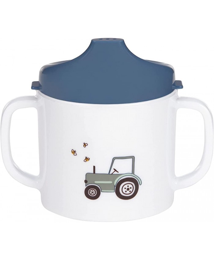Lässig Gobelet d'apprentissage pour enfant avec anse et couvercle amovible 150 ml Sippy Cup Adventure Tractor - B08W2W1W9V8