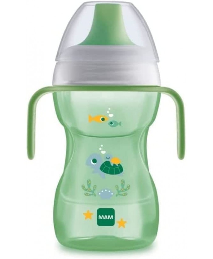 MAM Gobelet Fun to Drink D122 avec bec et couvercle pour bébés à partir de 8 mois 270 ml Neutre - B08F61K768V