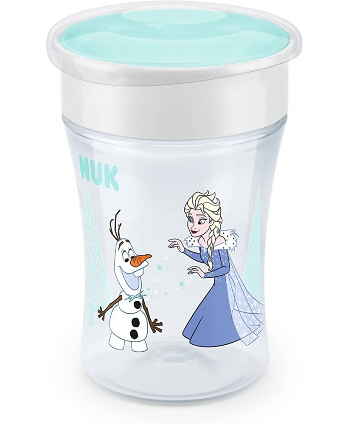 NUK Disney Frozen Magic Cup 230 ml bord unique disque en silicone étanche à partir de 8 mois sans BPA 1 pièce Elsa & Olaf argent - B09GS6Q8Q8X