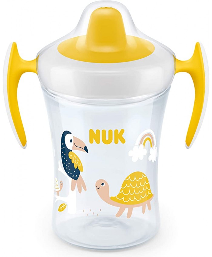 Nuk Trainer Cup Tasse Antifuite Embout souple étanche à Partir de 6 Mois sans BPA 230 ml Transparent - B07L2RD2L45