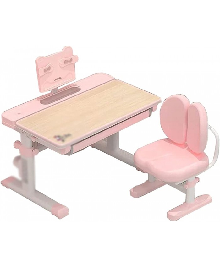 zlw-shop Table Bureau d'études Simple École Primaire Student de Levage d'écriture d'écriture de Bureau de Bureau et de Chaise Table Haute  Color : Pink  - B09GF8NFMBB
