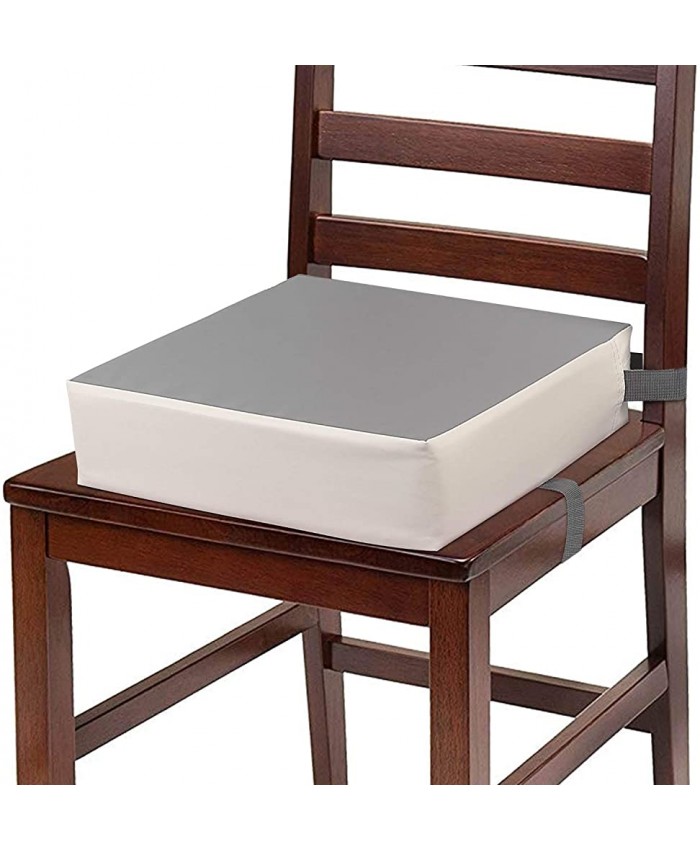 AOIEORD Rehausseur de chaise en PU lavable 2 sangles de sécurité pour enfants pour table à manger siège booster portable gris + beige - B082V8DHSDD