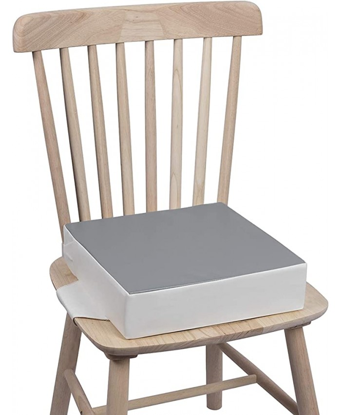 Kalawen Rehausseur de chaise 32 x 32 x 8 cm coussins de siège enfant bébé en polyuréthane lavable avec 2 sangles à boucle de sécurité gris - B09CD4FCJ5T