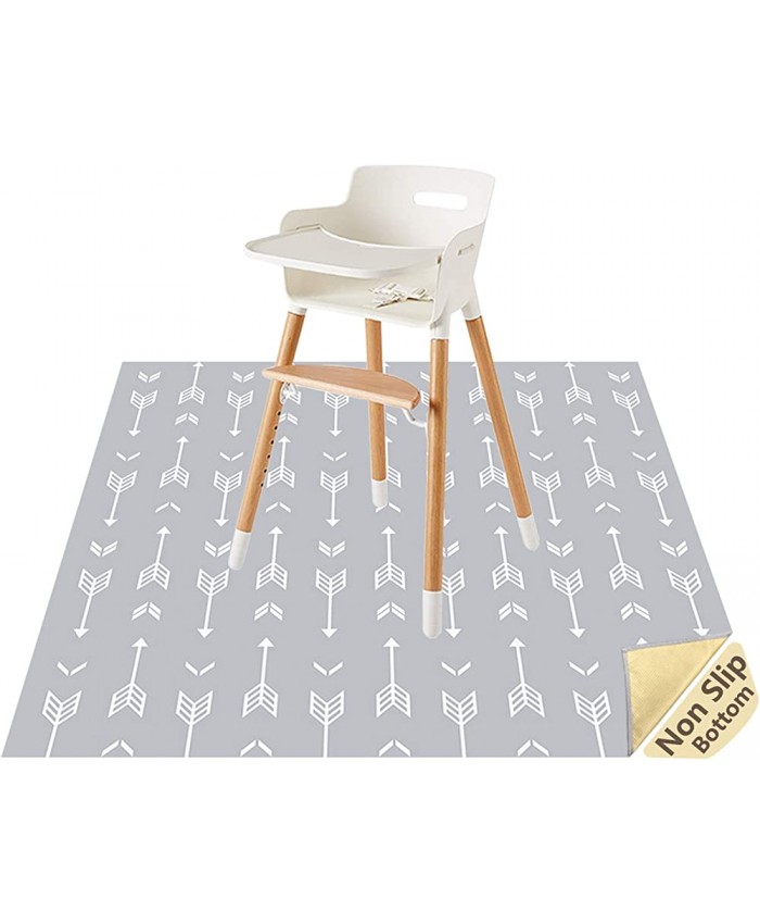 CLCROBD Tapis de sol pour bébé sous chaise haute arts créatifs travaux manuels 129.5 cm Imperméable Antidérapant Anti-éclaboussures pour manger le désordre - B08JK677QNK
