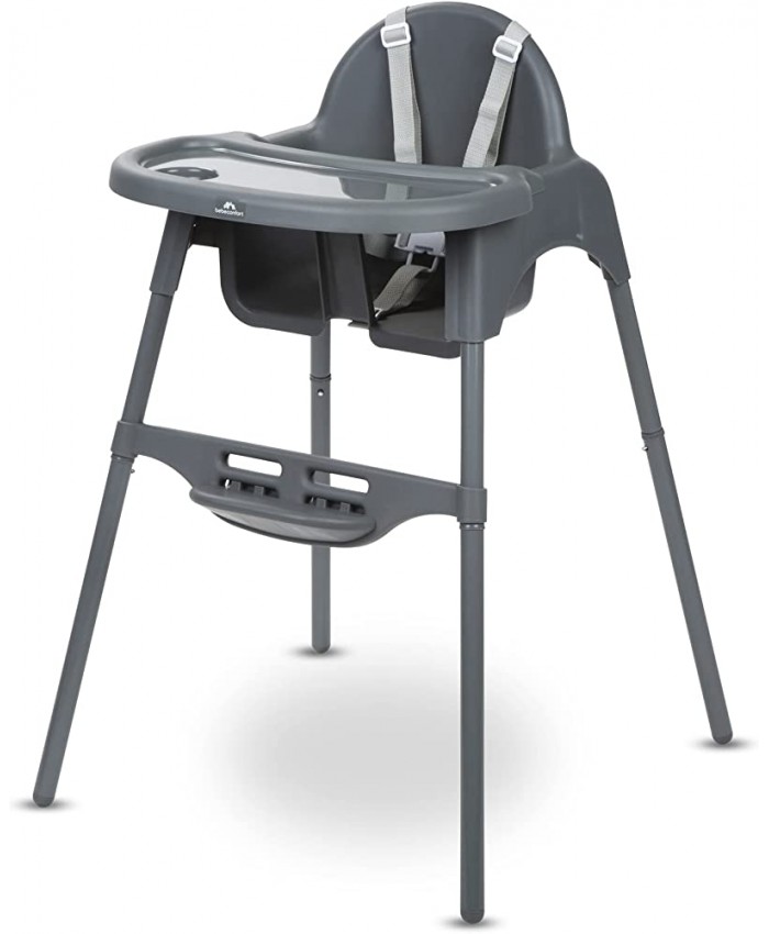 Bebeconfort Meely Chaise haute 2 en 1 Chaise haute à partir de 6 mois Chaise haute convertible De 6 mois jusqu'à environ 3 ans Jusqu'à 15 kg Dark Grey gris - B09QKT29SHC