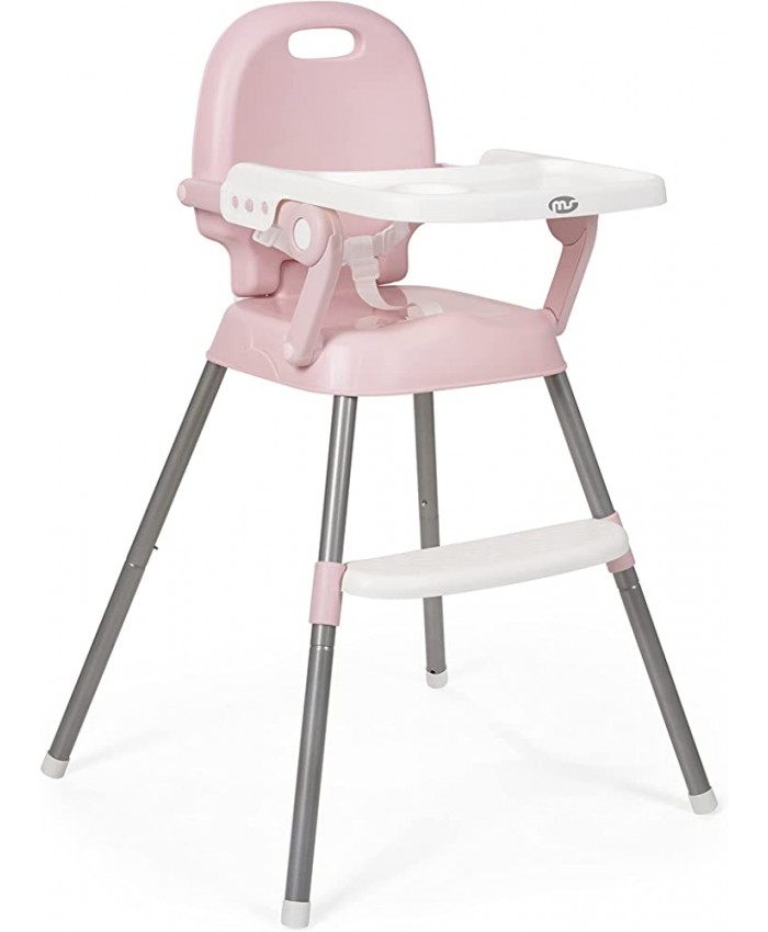 MS 2081 Chaise haute pour bébés transformable en rehausseur et chaise- Chaise haute pliante 3 en 1 Spoon Rose - B08PCPDQ15M
