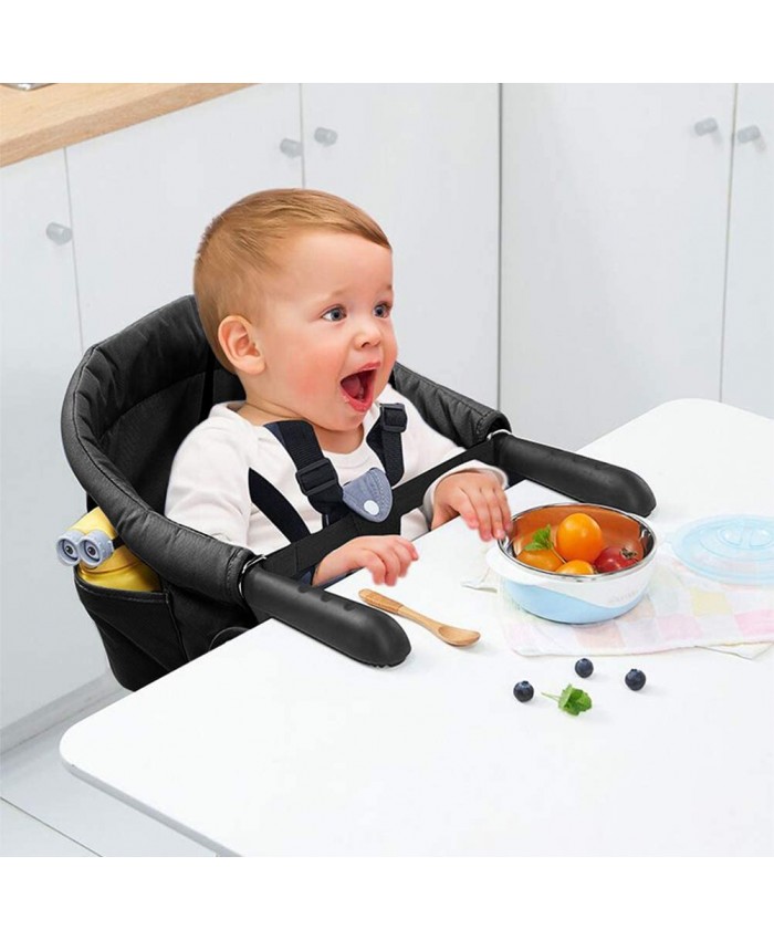 Surplex Siège bébé Siège de Table pliable Chaise Haute Pliant pour Enfants avec Sangles Portable Pliable pour à la maison et en déplacement dans jusqu'à 15 kg - B07XQ6VRJPG