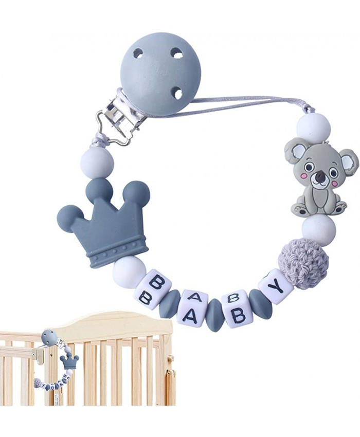 Porte-tétine en silicone pour bébé personnalisé avec chaîne de sucette design en une seule pièce Jouets de dentition pour bébé Garçon et fille Cadeaux à mâcher - B0BPJ1775GG