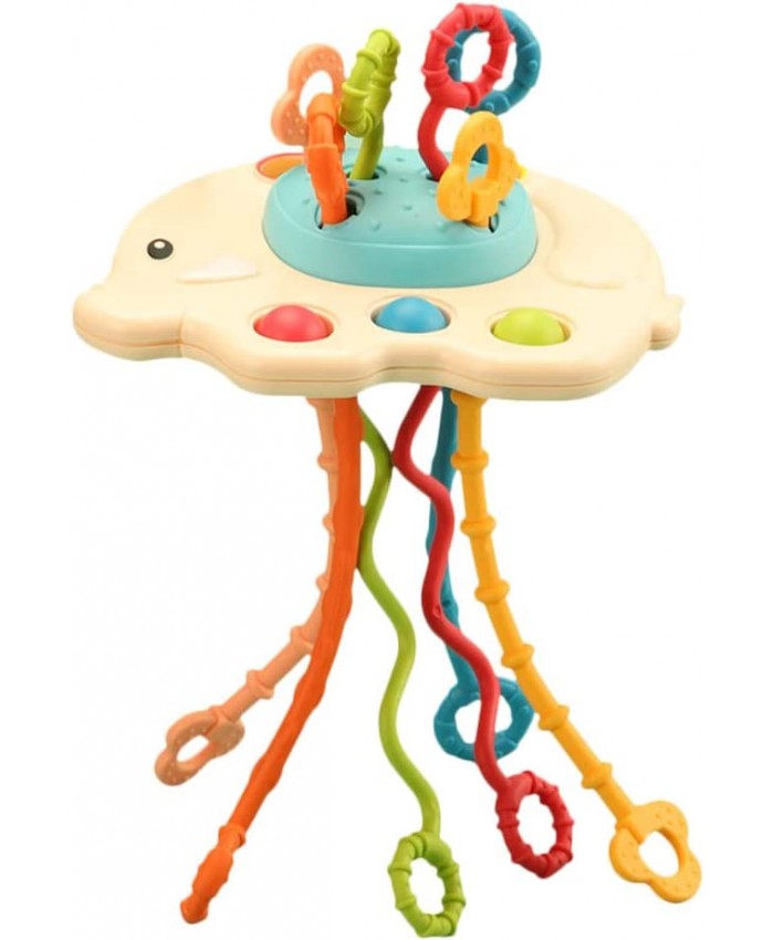 Jouets sensoriels pour bébé de 12 à 18 mois éléphant en silicone de qualité alimentaire jouets de dentition pour bébé Montessori éducatif précoce motricité fine cadeau d'anniversaire pour bébé - B0BLH9352RT