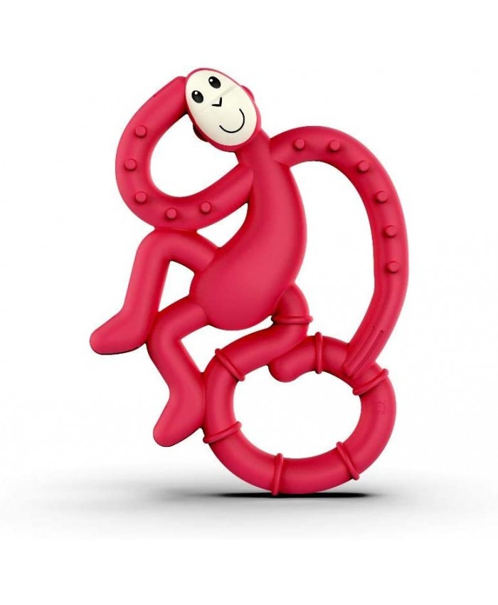 Matchstick Monkey Mini jouet de dentition pour bébé stimule et masse les gencives douloureuses 3 mois et plus Rubine Rouge - B07HZ148N4U