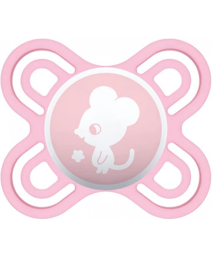 Mam Perfect Start Sucette en silicone pour bébé avec étui porte-tétine 0-2 mois rose - B0842PL7PZM
