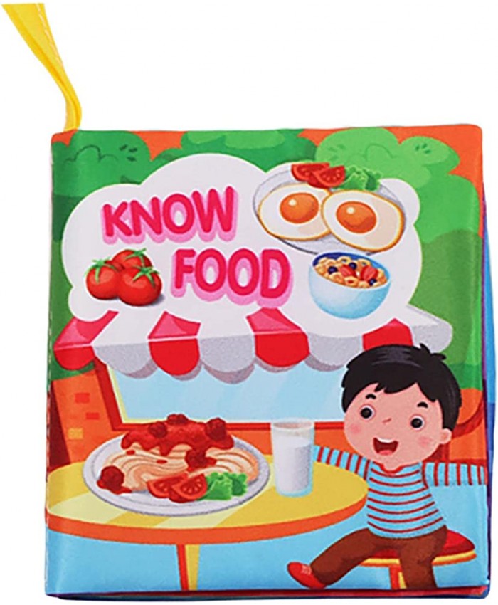 chiwanji Livre Doux en Tissu Livres interactifs éducatifs précoces Jouet sensoriel pour Livres Nouveau-nés avec Son de bruissement  Aliments - B0BGD53F8MX