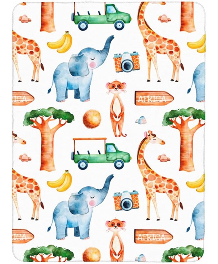Matelas à langer portable pour bébé aquarelle safari girafe éléphant de qualité supérieure doux à séchage rapide en microfibre imperméable 50,8 x 71,1 cm - B0B92JX6K8V